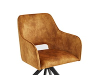 Colenis - emma eetkamerstoel - set van 4 - okergeel - adoré velvet - met armleuning - afbeelding 3 van  3