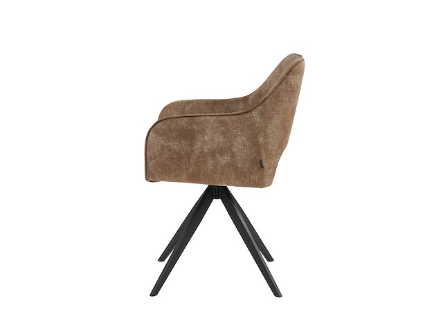 Colenis - emma eetkamerstoel - set van 4 - taupe - adoré velvet - met armleuning - afbeelding 3 van  4