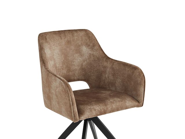 Colenis - emma eetkamerstoel - set van 4 - taupe - adoré velvet - met armleuning - afbeelding 4 van  4