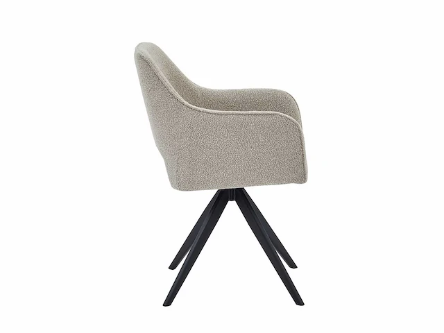 Colenis - emma eetkamerstoel - set van 6 - beige - bouclé stof - met armleuning - stoel - afbeelding 3 van  5