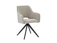 Colenis - emma eetkamerstoel - set van 6 - beige - bouclé stof - met armleuning - stoel - afbeelding 1 van  5