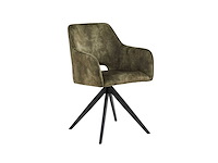 Colenis - emma eetkamerstoel - set van 6 - groen - adoré velvet - met armleuning - afbeelding 1 van  3