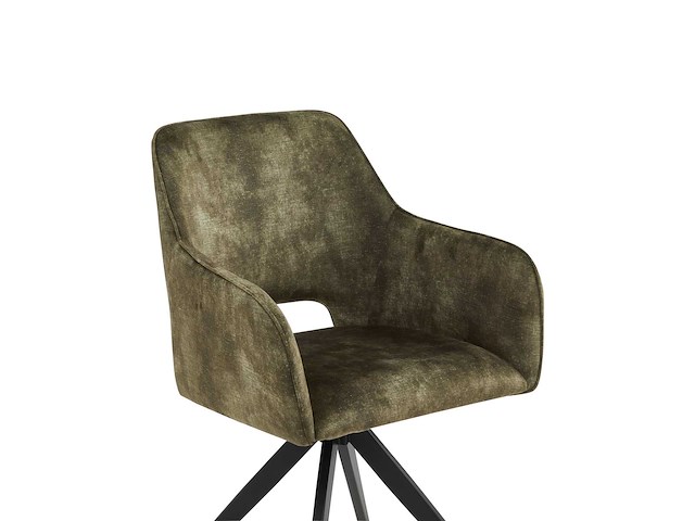 Colenis - emma eetkamerstoel - set van 6 - groen - adoré velvet - met armleuning - afbeelding 3 van  3