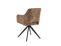 Colenis - emma eetkamerstoel - set van 6 - taupe - adoré velvet - met armleuning - afbeelding 4 van  5