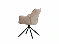Colenis - enzo eetkamerstoelen - set van 4 - taupe - linnen stof - luxe gestoffeerde zitting - industrieel design - metalen poten - stoel - afbeelding 3 van  3