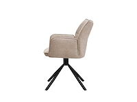 Colenis - enzo eetkamerstoelen - set van 4 - taupe - linnen stof - luxe gestoffeerde zitting - industrieel design - metalen poten - stoel - afbeelding 2 van  3