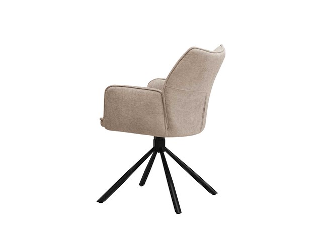 Colenis - enzo eetkamerstoelen - set van 4 - taupe - linnen stof - luxe gestoffeerde zitting - industrieel design - metalen poten - stoel - afbeelding 3 van  3