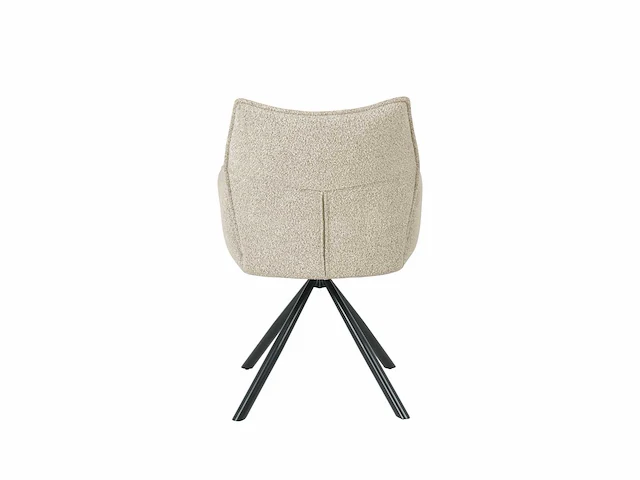 Colenis - enzo eetkamerstoelen - set van 6 - beige - bouclé stof - luxe gestoffeerde zitting - industrieel design - metalen poten - stoel - afbeelding 3 van  4