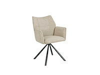 Colenis - enzo eetkamerstoelen - set van 6 - beige - bouclé stof - luxe gestoffeerde zitting - industrieel design - metalen poten - stoel - afbeelding 1 van  4