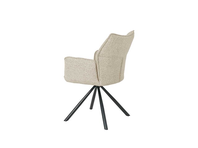 Colenis - enzo eetkamerstoelen - set van 6 - beige - bouclé stof - luxe gestoffeerde zitting - industrieel design - metalen poten - stoel - afbeelding 2 van  4