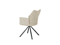 Colenis - enzo eetkamerstoelen - set van 6 - beige - bouclé stof - luxe gestoffeerde zitting - industrieel design - metalen poten - stoel - afbeelding 2 van  4