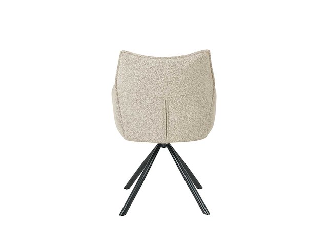 Colenis - enzo eetkamerstoelen - set van 6 - beige - bouclé stof - luxe gestoffeerde zitting - industrieel design - metalen poten - stoel - afbeelding 3 van  4