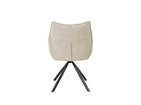 Colenis - enzo eetkamerstoelen - set van 6 - beige - bouclé stof - luxe gestoffeerde zitting - industrieel design - metalen poten - stoel - afbeelding 3 van  4