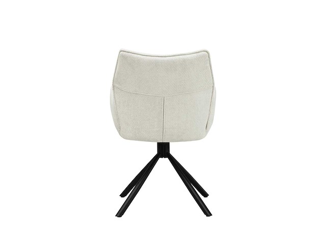 Colenis - enzo eetkamerstoelen - set van 6 - licht beige - linnen stof - luxe gestoffeerde zitting - industrieel design - metalen poten - stoel - afbeelding 5 van  5