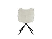 Colenis - enzo eetkamerstoelen - set van 6 - licht beige - linnen stof - luxe gestoffeerde zitting - industrieel design - metalen poten - stoel - afbeelding 5 van  5