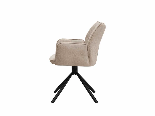 Colenis - enzo eetkamerstoelen - set van 6 - taupe - linnen stof - luxe gestoffeerde zitting - industrieel design - metalen poten - stoel - afbeelding 3 van  6