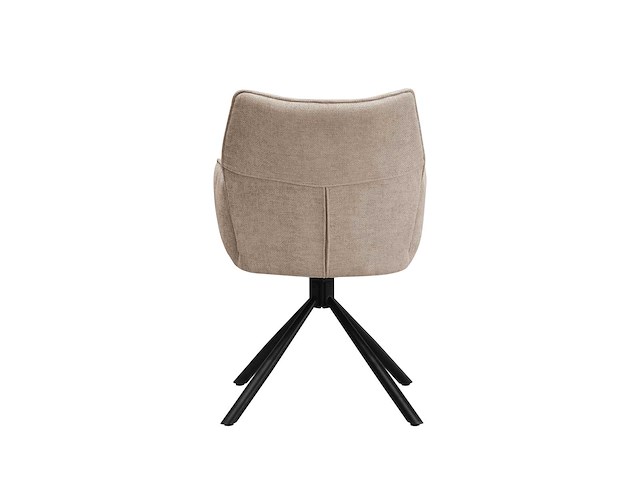 Colenis - enzo eetkamerstoelen - set van 6 - taupe - linnen stof - luxe gestoffeerde zitting - industrieel design - metalen poten - stoel - afbeelding 4 van  6
