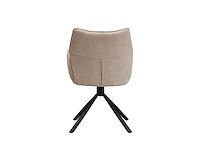 Colenis - enzo eetkamerstoelen - set van 6 - taupe - linnen stof - luxe gestoffeerde zitting - industrieel design - metalen poten - stoel - afbeelding 4 van  6