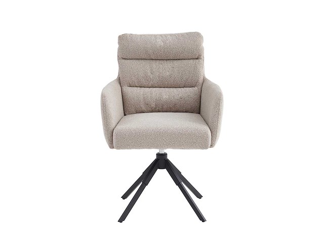 Colenis - exquisa eetkamerstoel - set van 4 - beige - bouclé stof - design - draaibaar - 360° - met return memory functie - afbeelding 4 van  5