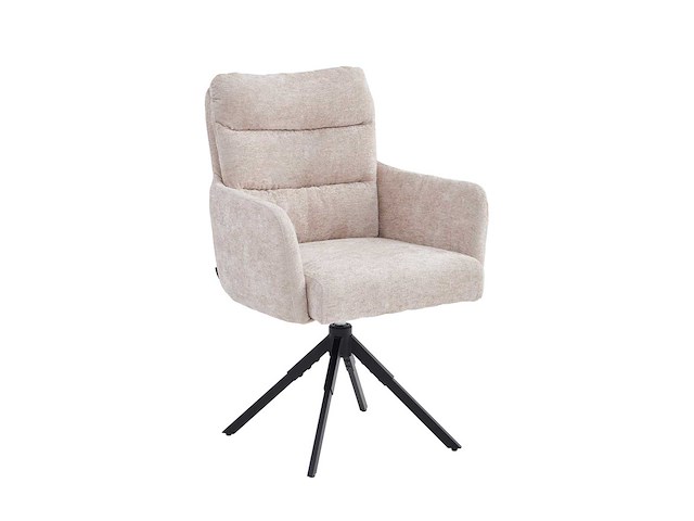 Colenis - exquisa eetkamerstoel - set van 4 - beige - chenille stof - design - draaibaar - 360° - met return memory functie - afbeelding 1 van  5