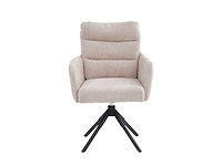 Colenis - exquisa eetkamerstoel - set van 4 - beige - chenille stof - design - draaibaar - 360° - met return memory functie - afbeelding 4 van  5