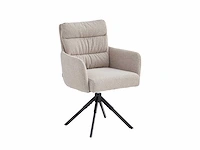 Colenis - exquisa eetkamerstoel - set van 6 - beige - bouclé stof - design - draaibaar - 360° - met return memory functie - afbeelding 1 van  6