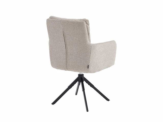 Colenis - exquisa eetkamerstoel - set van 6 - beige - bouclé stof - design - draaibaar - 360° - met return memory functie - afbeelding 2 van  6