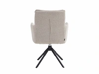 Colenis - exquisa eetkamerstoel - set van 6 - beige - bouclé stof - design - draaibaar - 360° - met return memory functie - afbeelding 3 van  6