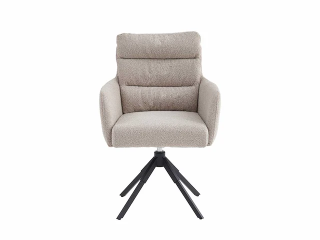 Colenis - exquisa eetkamerstoel - set van 6 - beige - bouclé stof - design - draaibaar - 360° - met return memory functie - afbeelding 4 van  6