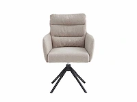 Colenis - exquisa eetkamerstoel - set van 6 - beige - bouclé stof - design - draaibaar - 360° - met return memory functie - afbeelding 4 van  6