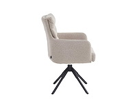 Colenis - exquisa eetkamerstoel - set van 6 - beige - bouclé stof - design - draaibaar - 360° - met return memory functie - afbeelding 5 van  6
