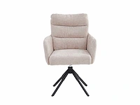 Colenis - exquisa eetkamerstoel - set van 6 - beige - chenille stof - design - draaibaar - 360° - met return memory functie - afbeelding 4 van  5