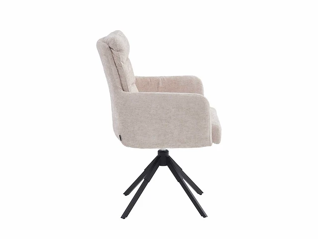Colenis - exquisa eetkamerstoel - set van 6 - beige - chenille stof - design - draaibaar - 360° - met return memory functie - afbeelding 5 van  5
