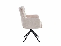 Colenis - exquisa eetkamerstoel - set van 6 - beige - chenille stof - design - draaibaar - 360° - met return memory functie - afbeelding 5 van  5