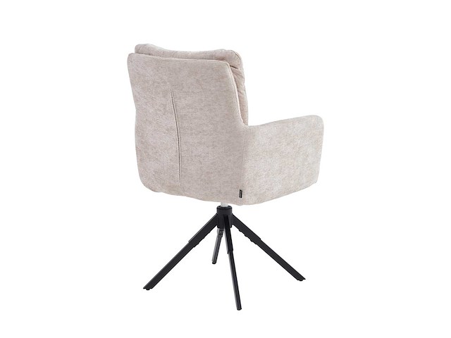 Colenis - exquisa eetkamerstoel - set van 6 - beige - chenille stof - design - draaibaar - 360° - met return memory functie - afbeelding 2 van  5