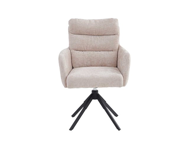 Colenis - exquisa eetkamerstoel - set van 6 - beige - chenille stof - design - draaibaar - 360° - met return memory functie - afbeelding 4 van  5