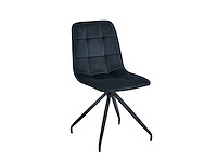 Colenis - farucci eetkamerstoel - set van 4 - zwart - velvet - x-poot - afbeelding 1 van  5