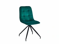 Colenis - farucci eetkamerstoel - set van 6 - groen - velvet - x-poot - afbeelding 1 van  5