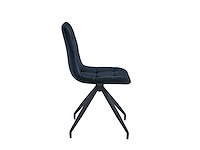 Colenis - farucci eetkamerstoel - set van 6 - zwart - velvet - x-poot - afbeelding 3 van  5