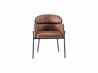 Colenis - gabriel eetkamerstoel - set van 4 - cognac - microfiber - microvezel - design - met armleuning - afbeelding 2 van  4
