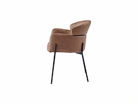 Colenis - gabriel eetkamerstoel - set van 4 - cognac - microfiber - microvezel - design - met armleuning - afbeelding 3 van  4