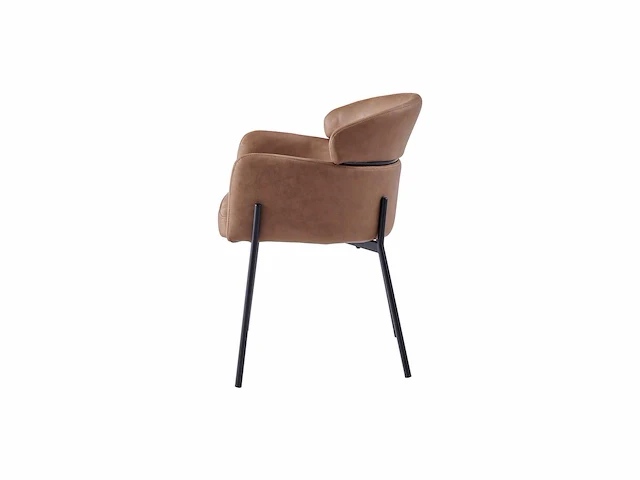 Colenis - gabriel eetkamerstoel - set van 6 - cognac - microfiber - microvezel - design - met armleuning - afbeelding 2 van  3