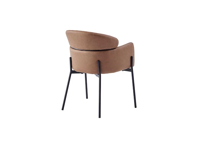 Colenis - gabriel eetkamerstoel - set van 6 - cognac - microfiber - microvezel - design - met armleuning - afbeelding 3 van  3