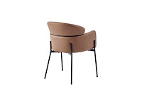 Colenis - gabriel eetkamerstoel - set van 6 - cognac - microfiber - microvezel - design - met armleuning - afbeelding 3 van  3