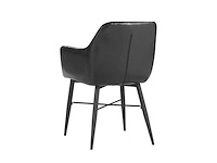 Colenis - herbert eetkamerstoel - set van 4 - zwart - pu leer - zwarte poten - industrieel - afbeelding 2 van  4