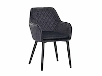 Colenis - jay eetkamerstoel - set van 4 - grijs - fluweel - velvet - met armleuning - afbeelding 1 van  4