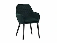 Colenis - jay eetkamerstoel - set van 4 - groen - fluweel - velvet - met armleuning - afbeelding 1 van  4