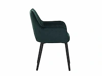 Colenis - jay eetkamerstoel - set van 4 - groen - fluweel - velvet - met armleuning - afbeelding 4 van  4