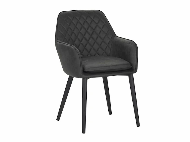 Colenis - jay eetkamerstoel - set van 6 - antraciet - microfiber - met armleuning - afbeelding 1 van  4