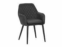 Colenis - jay eetkamerstoel - set van 6 - antraciet - microfiber - met armleuning - afbeelding 1 van  4